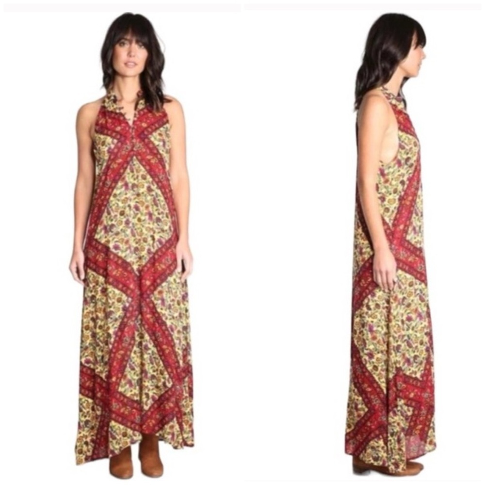 Anthropologie Raga Colorful Maxi Dress L
